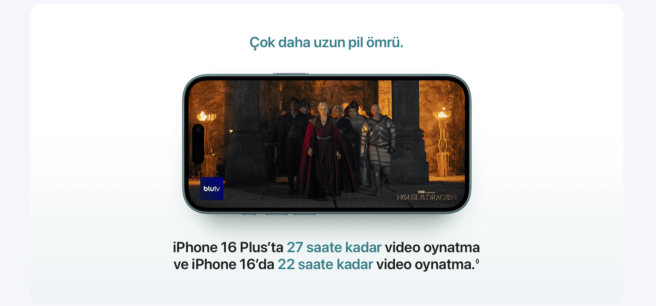iPhone 16 çok daha uzun pil ömrü